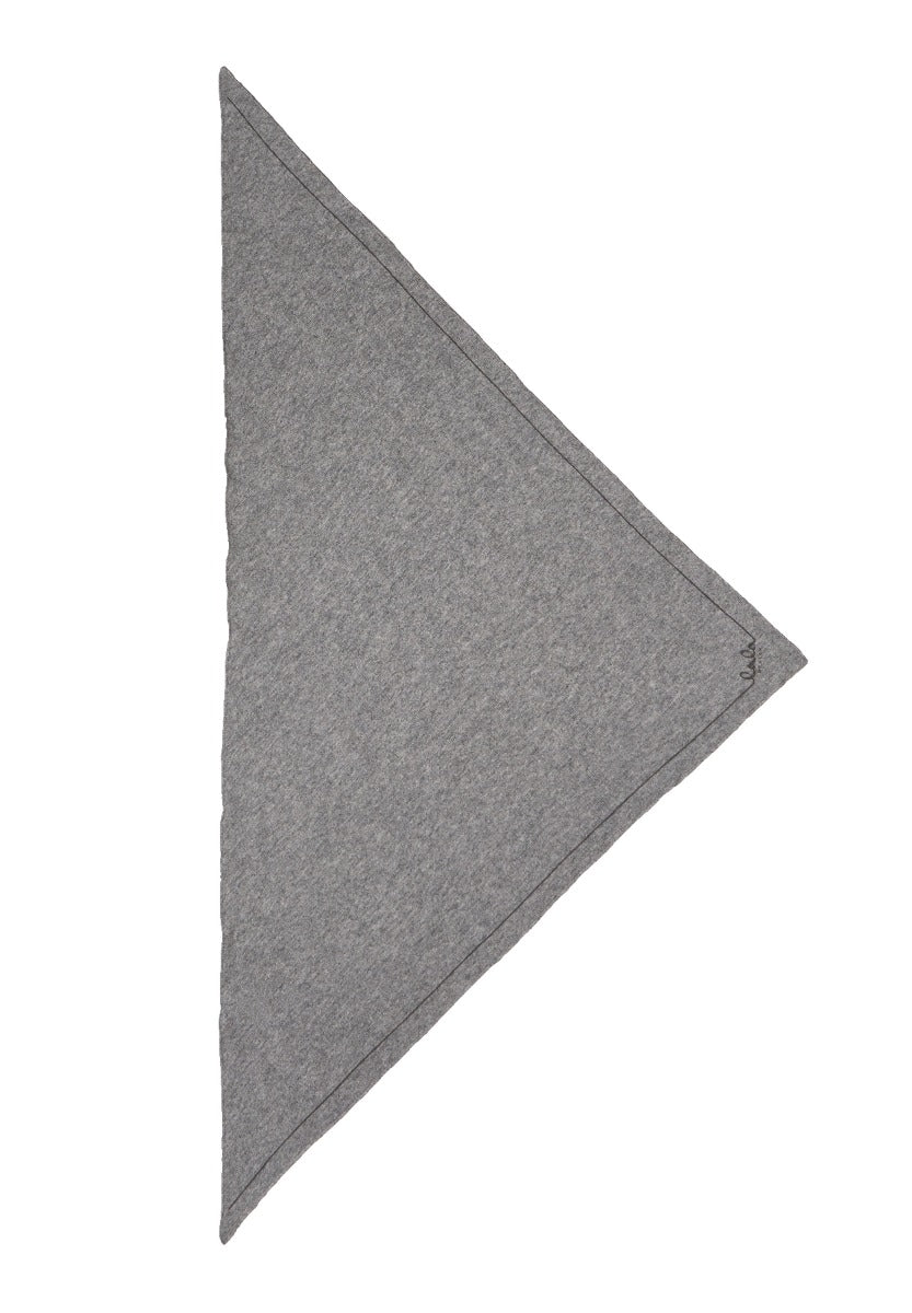 LALA Berlin Triangle Solid Logo M Seasonal tørklæde - City/Middlegrey Melange - Bahne